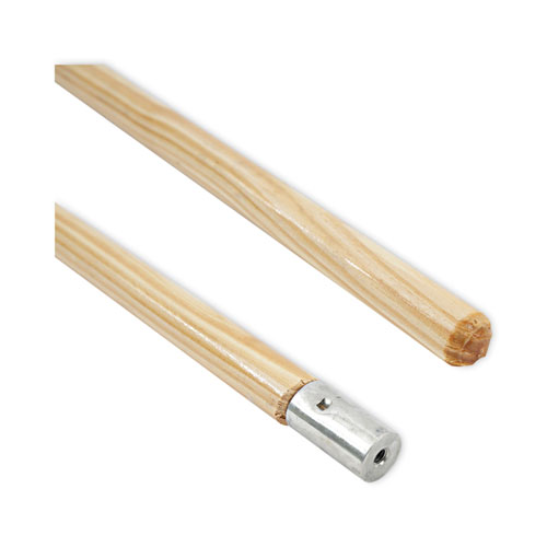 (NEW #HWM118SF) Lie-Flat Screw-In Mop Handle, Lacquered Wood, 1 1/8 dia. x 60"L, Natural