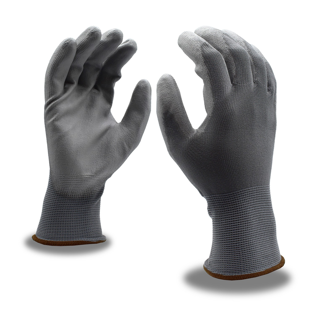 Machine Knit PU Coated 13 Ga. Gray Nylon Gray PU  LARGE