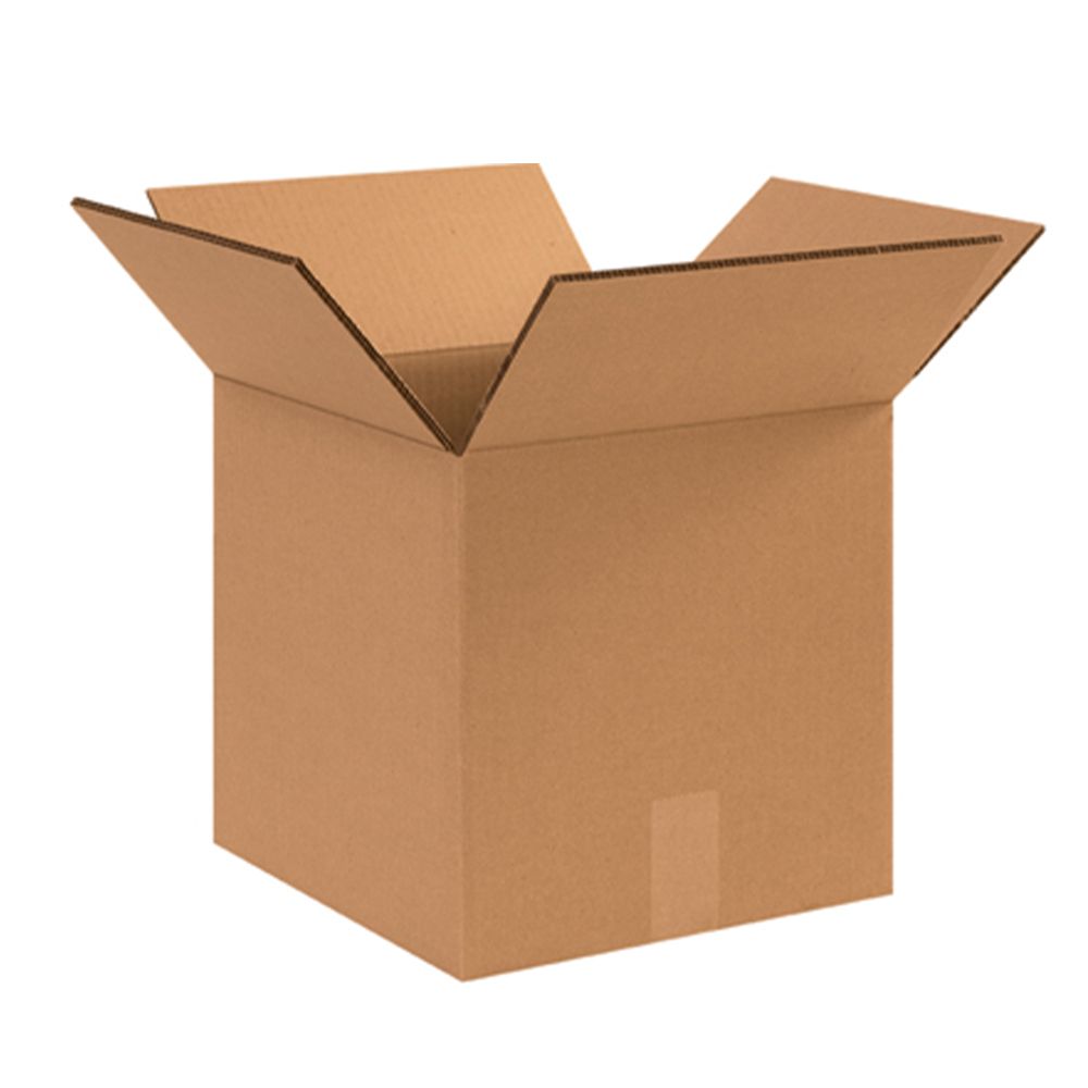 12 x 12 x 12 Corrugated RSC Box. Kraft Plain. 200#/32 ECT-C. 25/Bdl. BP 121212 or MP12Q