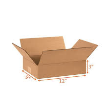 12 x 9 x 3 Flat RSC Box. 200#/32 ECT-C Kraft Plain. 25/Bdl. BP 1293