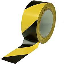 2" x 36 Yds Black/Yellow Hazard Stripe Floor Marking Tape. 6 Mil. 24 Rls/Case. CT 7252X36YCS