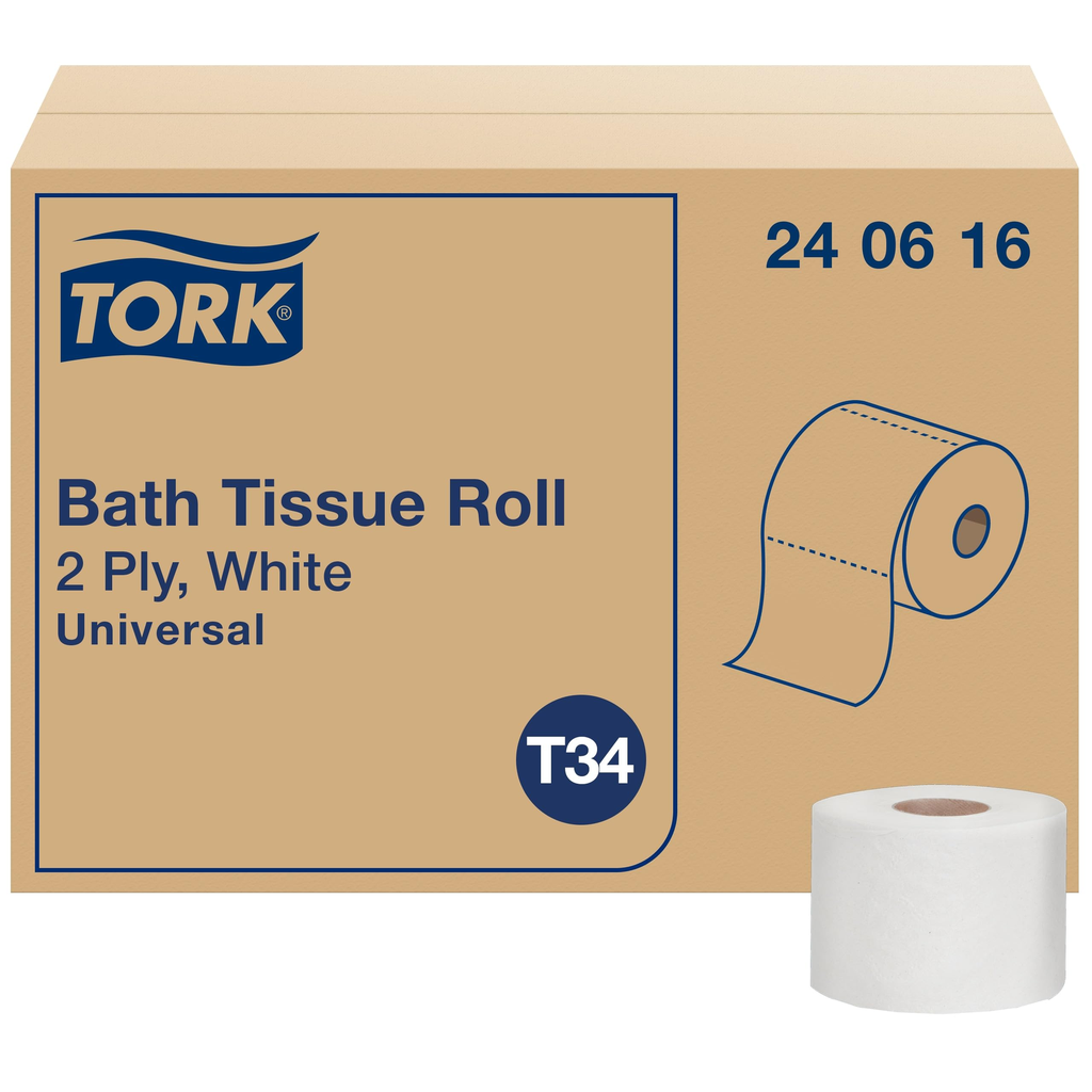 (SEPG REF# 855505), Tork 240616, Standard Bath Tissue, 2-Ply, 48 Rolls/Case, 48x616 Sheets,