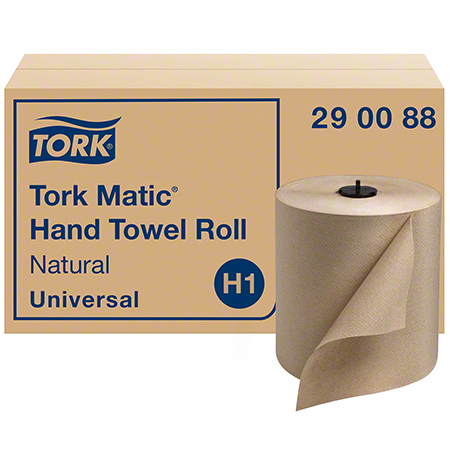 (#856065) Tork Universal Matic® Hand Towel Roll, 1-Ply - Natural. 7.7" x 700'. 6 Rls/Case. #290088