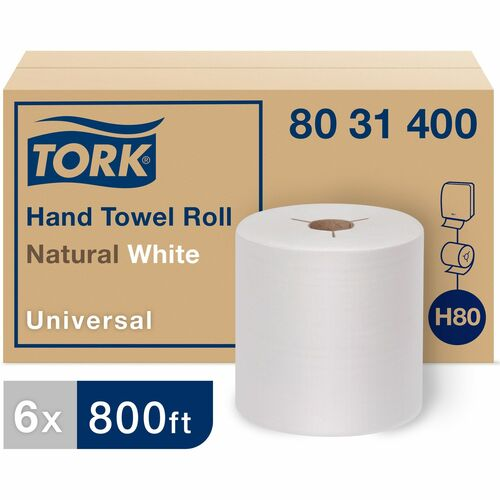 (SEPG REF. NO. 856123) Tork Controlled Hand Towel Natural/White 1 ply Green Seal Certified, 800 ft. 8" x 7.8" 6RL/CS