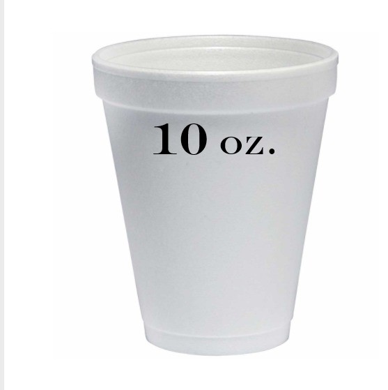 10oz Foam Cup, Dart, Hot/Cold, 1000/Case