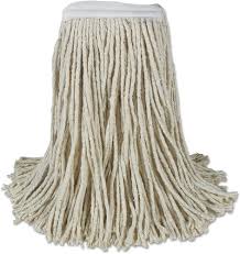 24 oz. #5324 White Cotton Mop Head, Cut End, 1" Band, 4 Ply