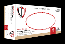 4.5mil Latex Industrial Powdered Cream Glove, 10/100 LG, 1000/Case