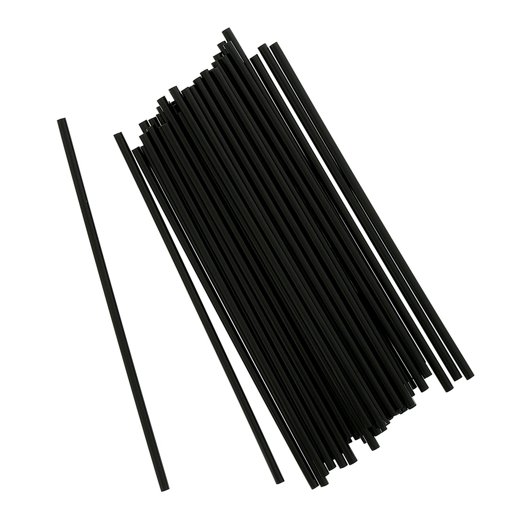 Choice 5" Black Unwrapped Coffee Stirrer / Sip Straw - 10000/Case