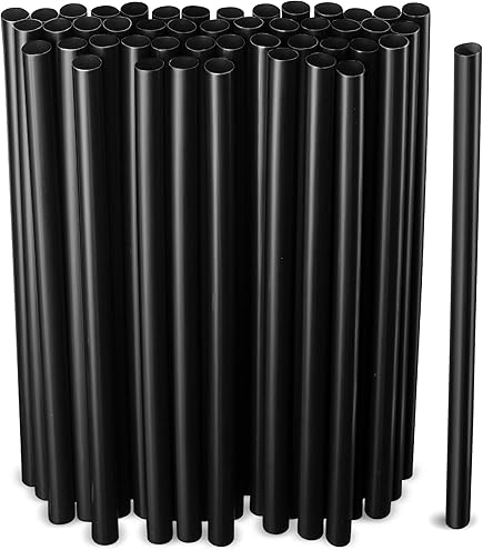 Choice 7 3/4" Jumbo Black Unwrapped Straw - 5000/Case