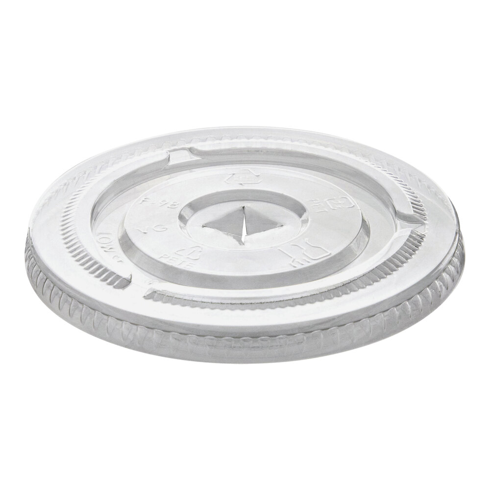 Choice Clear Flat Lid with Straw Slot - 9, 12, 16, 20, and 24 oz. - 1000/Case, #500LFLAT
