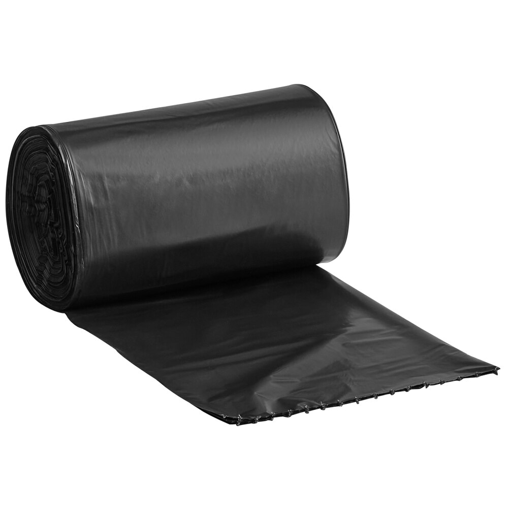 24 X 33 Black (1 Mil) Flat Pack Low-D Can Liner, 500/Case, 7-10 Gallon.