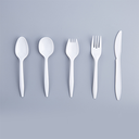 V175001 MED WHITE FORK 1M VINTAGE MED POLYPRO FORK