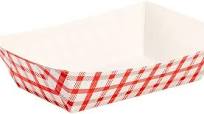 2lb, #200 Food Tray, Red Plaid, 4/250, 1000/Case