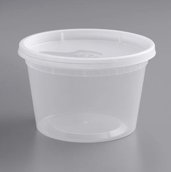 ChoiceHD 16 oz. Microwavable Translucent Plastic Deli Container and Lid Combo Pack - 240/Case