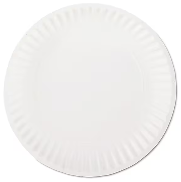 6" AJM Dinnerware Paper Plate Green Label 100 Ct.