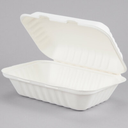EcoChoice 9" x 6" x 3" Compostable Sugarcane / Bagasse 1 Compartment Take-Out Container - 200/Case