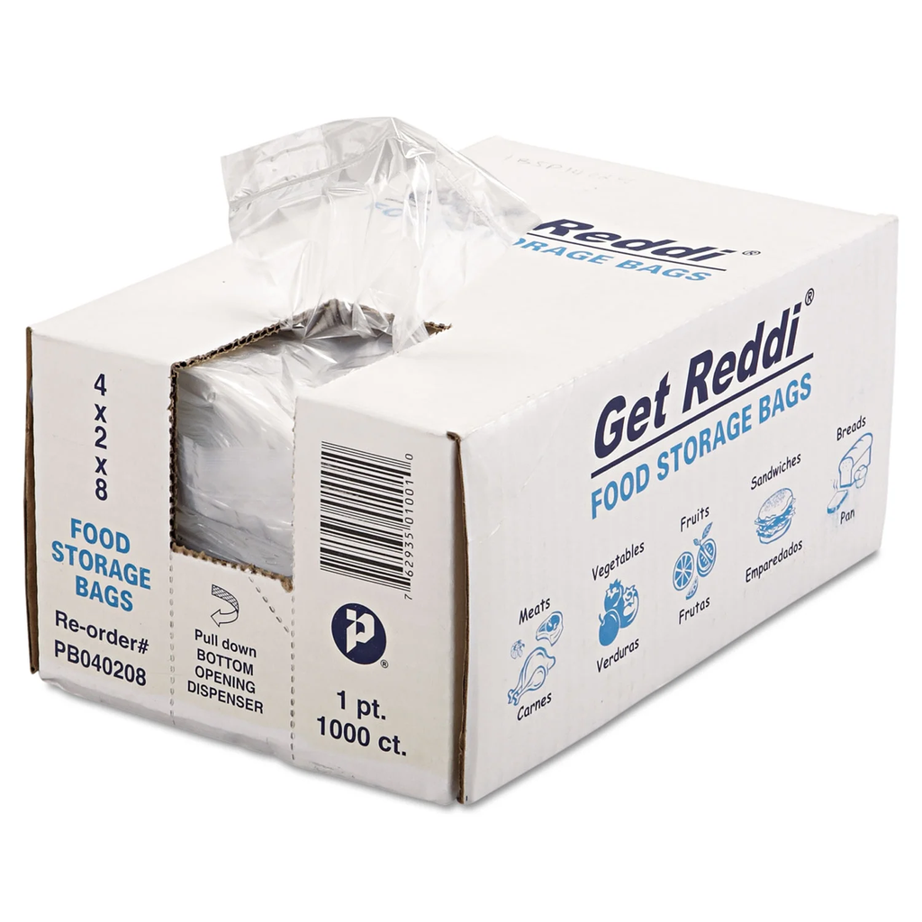 Get Reddi Food Storage Bags 4"x2"x8" 1000/Box