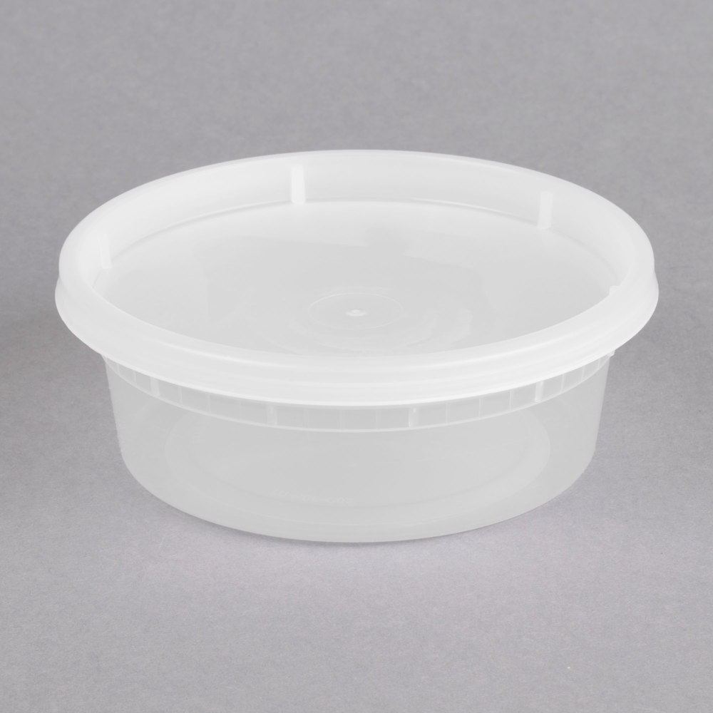 8oz Deli Container & Lid, Translucent, Heavy Weight Plastic 240/Case