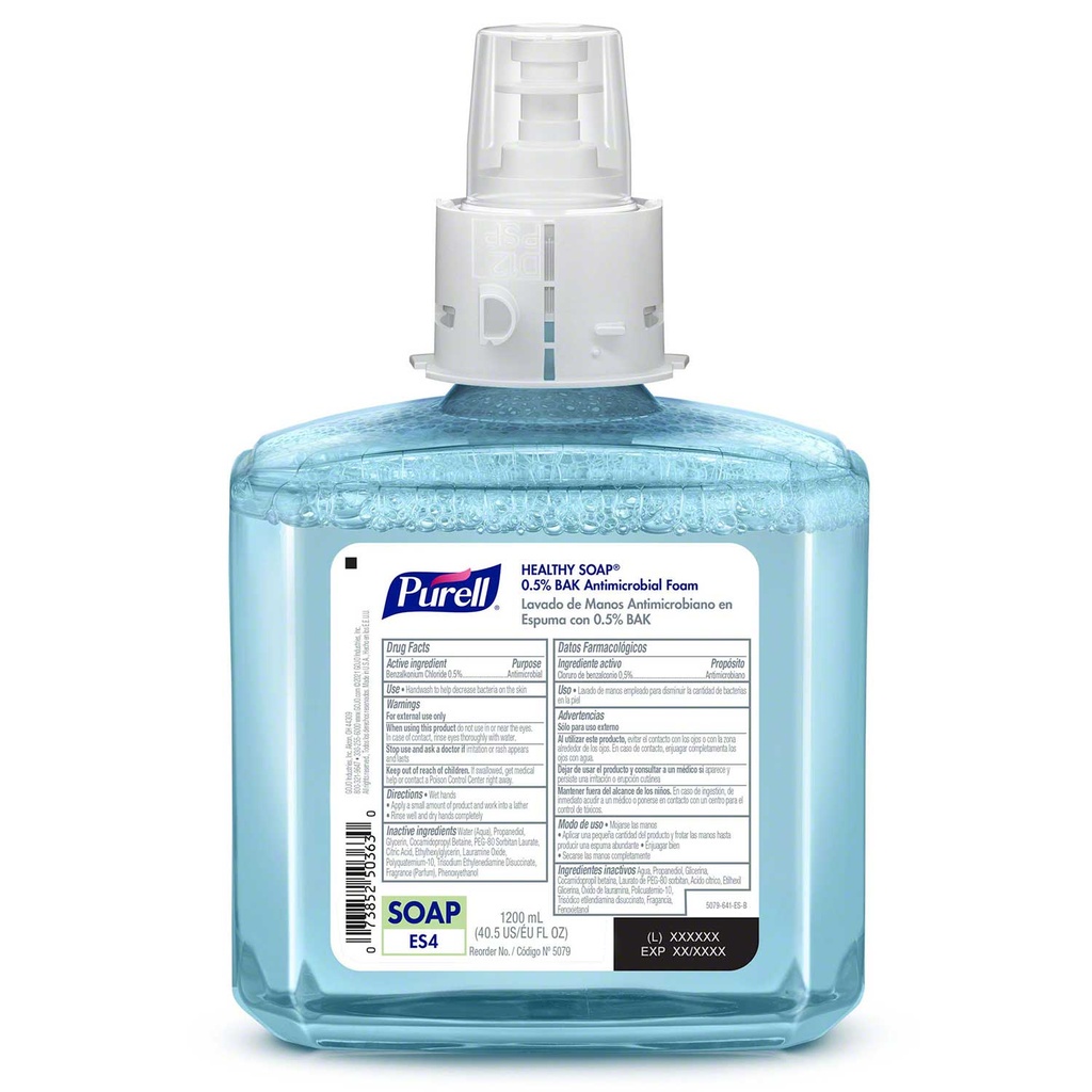 OD 2933960, 7779-02 PURELL® ES8 HEALTHY SOAP™ 0.5% BAK Antimicrobial Foam, 2/Case