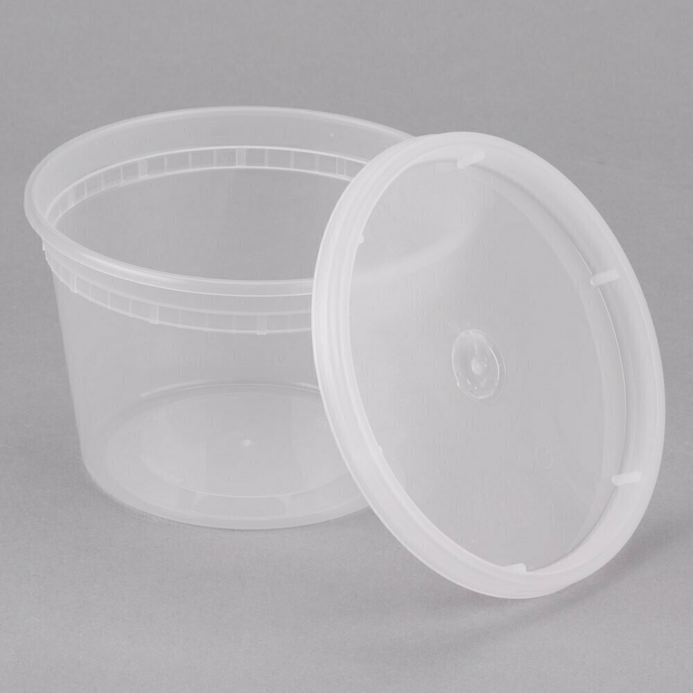 ChoiceHD 16 oz. Microwavable Translucent Plastic Deli Container - 480/Case