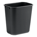 Lavex Janitorial 13 Qt. / 3 Gallon Black Rectangular Wastebasket