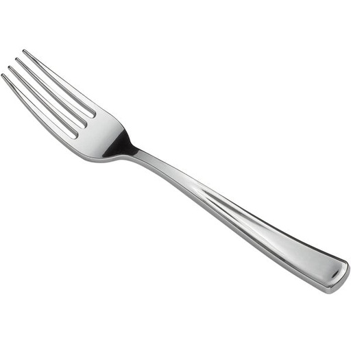 [WEB 130SVFRK600C] Silver Visions 7 1/4" Classic Heavy Weight Silver Plastic Fork - 600/Case