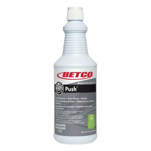 [BET 13312] Bioactive Solutions Push. Drain Maintainer, Floor Cleaner and Spotter. 12-32oz/Case