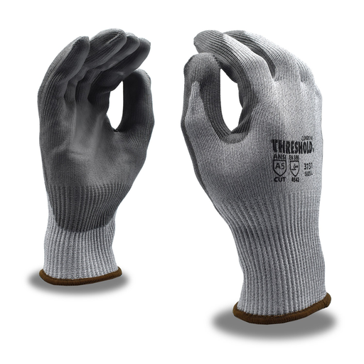 [COR 3731MED] MED Cordova Gloves. Threshold 13-Gauge, Gray HPPE/Steel/Glass Fiber Shell, Gray Polyurethane Palm Coating, ANSI Cut Level A5