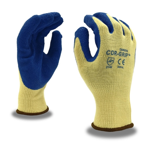 [COR 3896LRG] Cor Grip Gloves Large..Latex Crinkle, Knit Gloves, Machine Knit, Coated..