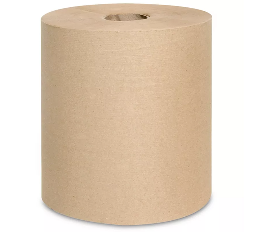 [HU 6800YN] Handwound Roll Towel 8" x 800' Brown 6/Case