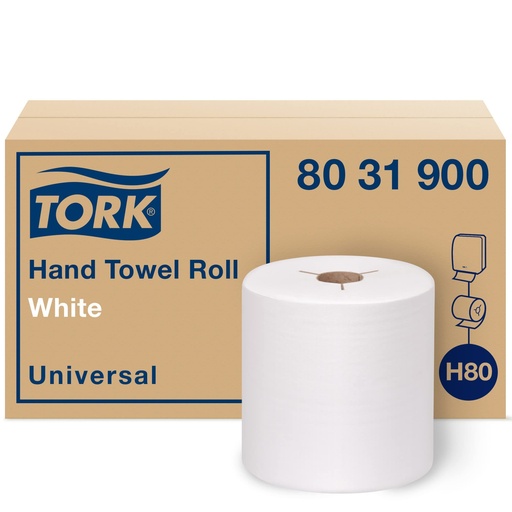 [HU 6800YW] White Roll Towel Y Cut 6/800 ..Bleached Hardwound Roll Towel