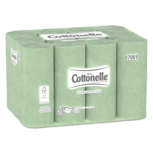 [KCC 07001] Cottonelle Coreless Roll Tissue 2 ply white 1000/RL  36rl /CS. KCC 07001