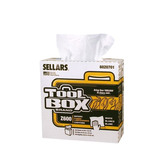 [SEL 6020701] Z600 White Interfold Wipers, 126 Wipes/Box, 8 Boxes / Case