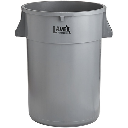 [WEB 475TCRND44GY] Lavex Janitorial 44 Gallon Gray Round Commercial Trash Can