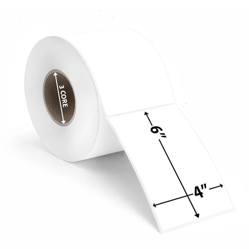 [CB 4060TT-P-Cse] Label: 4" x 6"  Thermal Transfer, Perfed, 3" core, 8" OD, 1000/Rl, 4Rls/Case