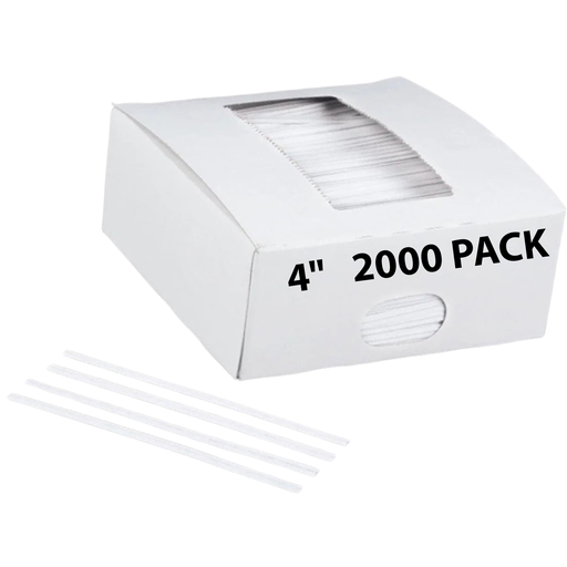 [WEB 162TIE4PAWH] White 4" Bag Ties / 2000