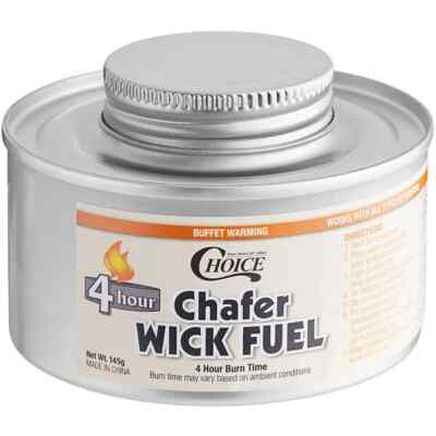 [WEB 174CWF4] Choice 4 Hour Wick Chafing Dish Fuel with Safety Twist Cap - 24/Case